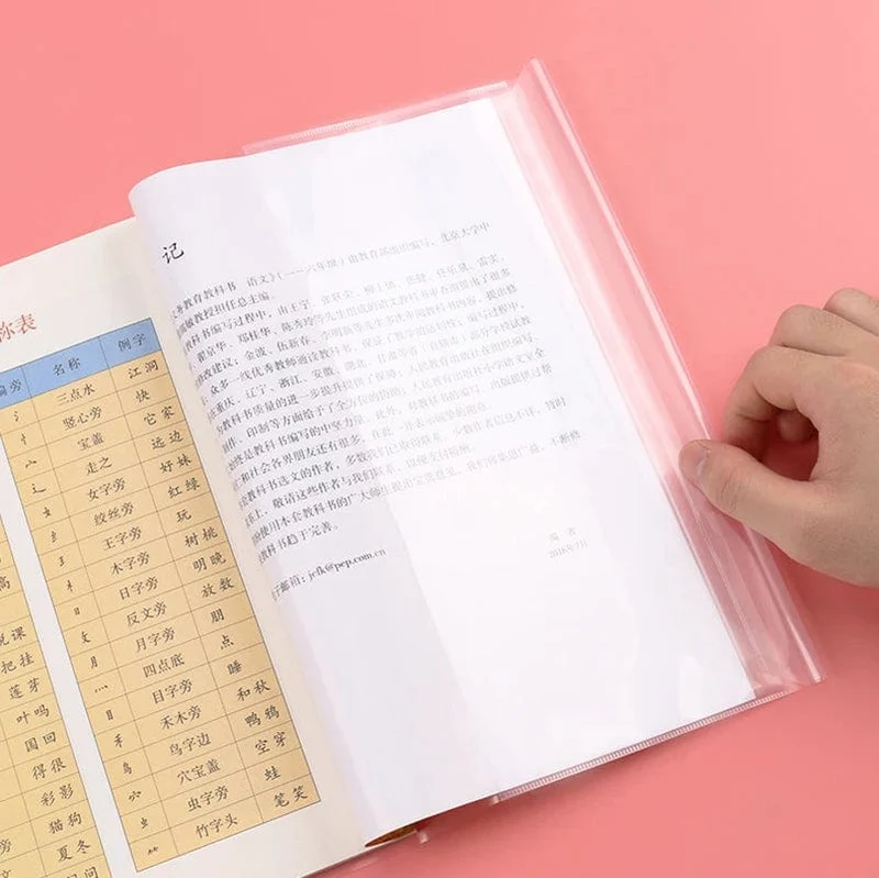 Transparente Buchhülle, Aktenbuch, wasserdichte Schutzhülle, A5, verstellbar, für Lehrbücher, Schreibwaren, Schulbürobedarf, 4 Stück