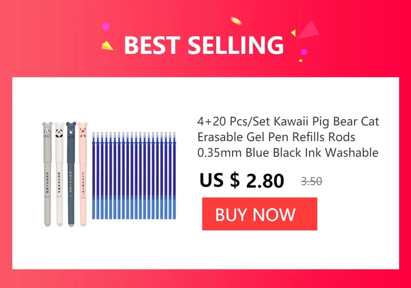 Kawaii Schwein Bär Katze Maus löschbaren Gel Stift Schule Bürobedarf Schreibwaren Geschenk 0.35 mm blau schwarze Tinte