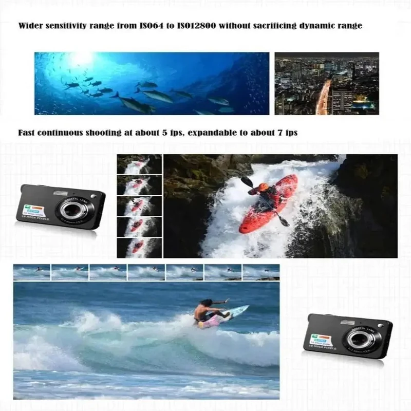 HD-Digitalkamera mit LCD-Bildschirm, Kinderkameras für den Außenbereich, Anti-Shake-Sofortbildkamera, wiederaufladbarer Fotografie-Camcorder