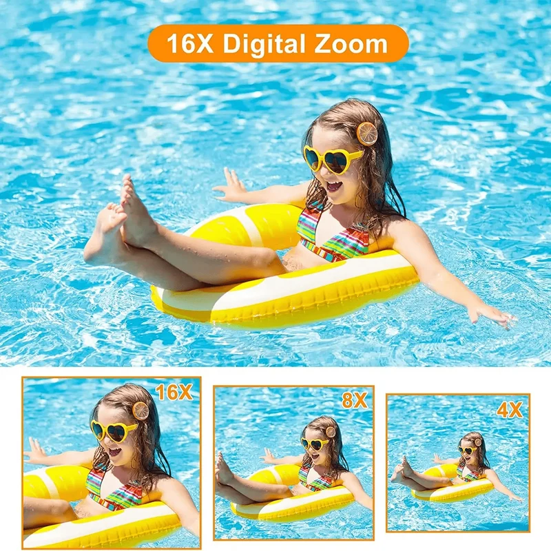 HD 1080P 2.4-Zoll-Digitalkamera Wiederaufladbare Kameras mit 16-fachem Zoom Kompaktkamera 44MP Kameras für Kinder Anfängerkamera