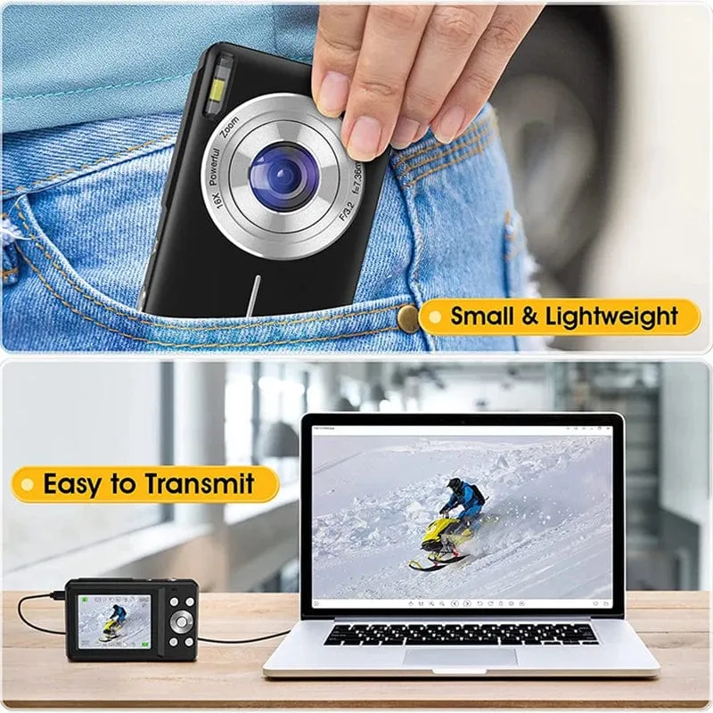 HD 2.4 zoll 1080P digital Kamera Wiederaufladbare Kameras mit 16x Zoom Kompakte Kamera 44MP Kameras für kinder Mädchen kamera digit