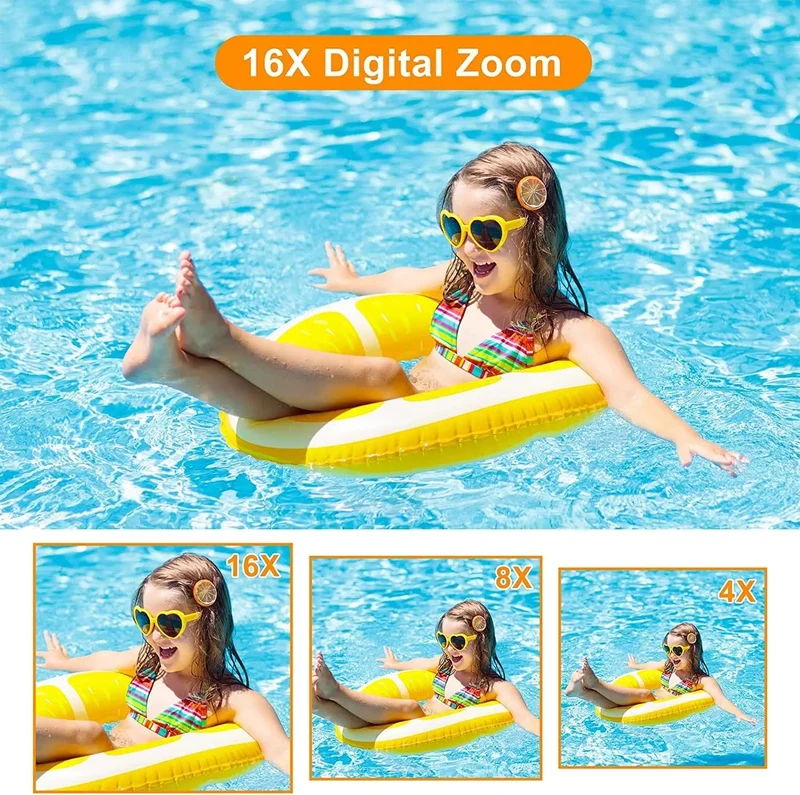 HD 1080P Digitalkamera 2.4 Zoll Wiederaufladbare Kameras mit 16-fachem Zoom Kompaktkamera 44MP Kameras für Kinder Mädchen Kamera Digit