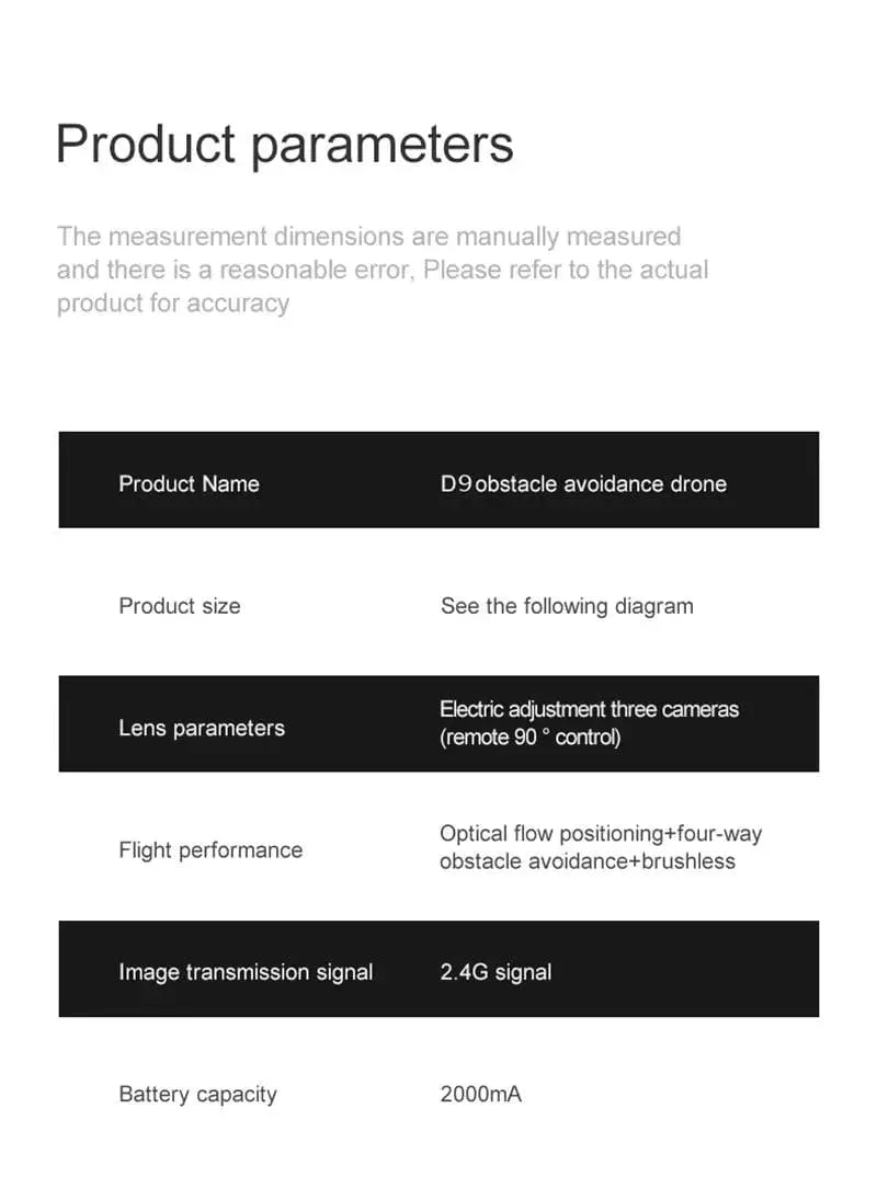 Xiaomi D9 Drohne 8K Professionelle Dreifachkamera Hindernisvermeidung Optischer Fluss Fernbedienung Ein-Tasten-Rückkehr Bürstenloser Motor 15000M