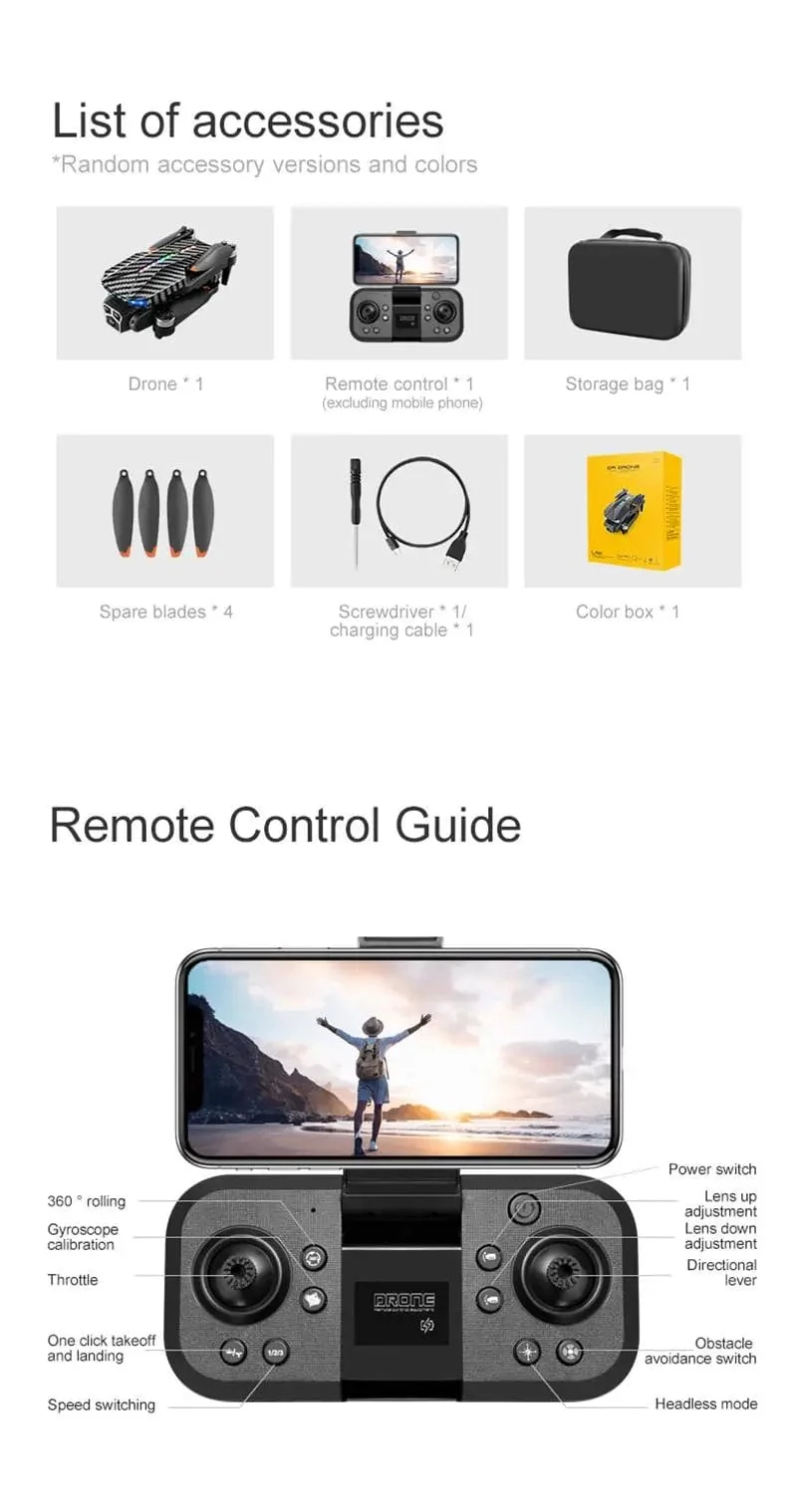 Xiaomi D9 Drohne 8K Professionelle Dreifachkamera Hindernisvermeidung Optischer Fluss Fernbedienung Ein-Tasten-Rückkehr Bürstenloser Motor 15000M