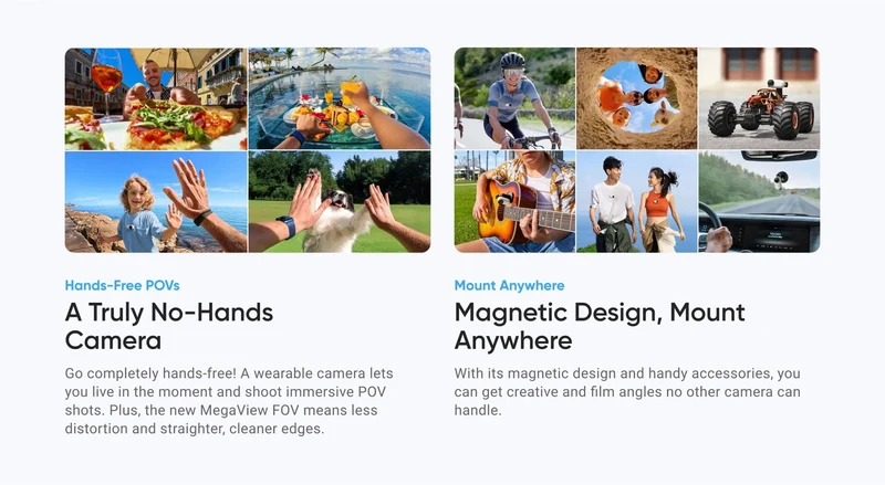Insta360 GO 3S – Kleine 4K-Kamera, tragbar und vielseitig, freihändig, POV, überall montierbar, Stabilisierung