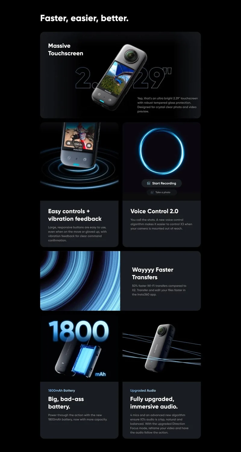 Insta360 X3 Action Kamera 5.7 K 360 4K/30 72MP Foto Live-Streaming 10m Wasserdicht Helm Video Aufnahme sport Insta 360 X3 Cam