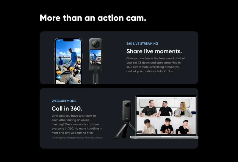 Insta360 X3 Action Kamera 5.7 K 360 4K/30 72MP Foto Live-Streaming 10m Wasserdicht Helm Video Aufnahme sport Insta 360 X3 Cam