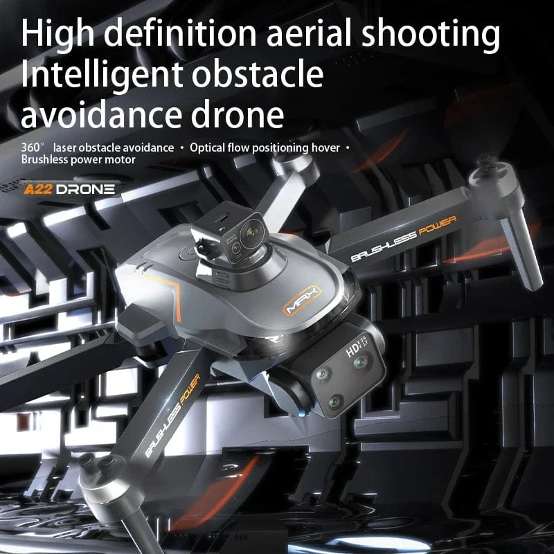 2024 Neue A22 RC-Drohne 8K Professionelle Doppelkamera-Luftaufnahme 360° Quadcopter RC Hindernisvermeidung Optischer Fluss Luftaufnahme 4K-Drohne