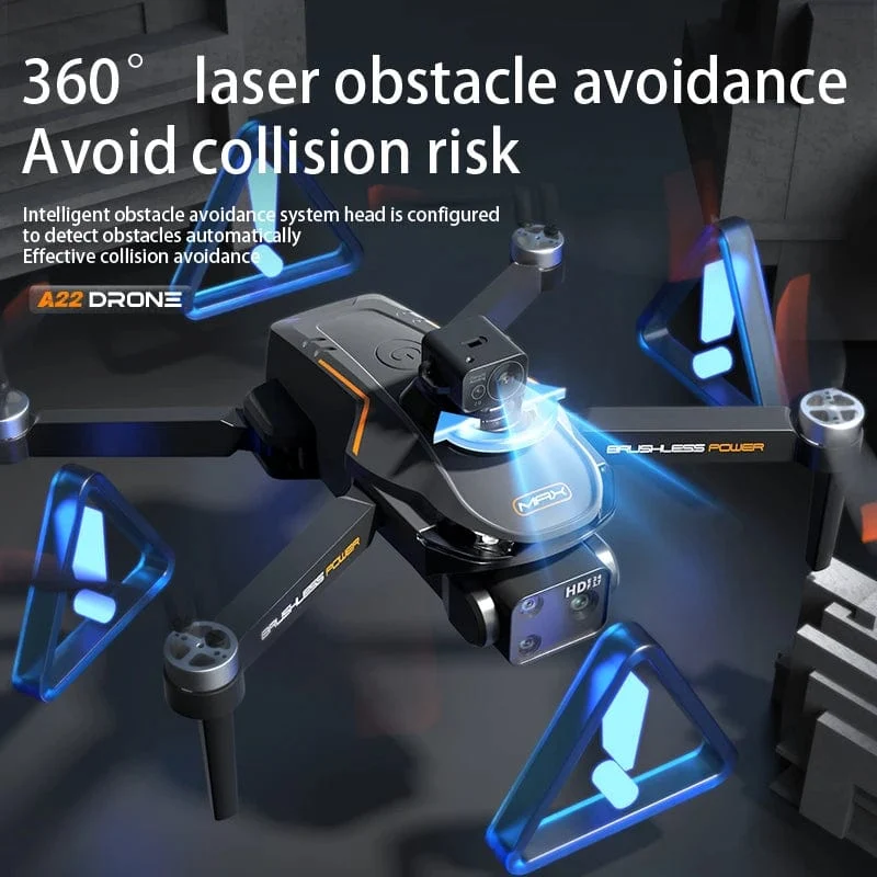 2024 Neue A22 RC-Drohne 8K Professionelle Doppelkamera-Luftaufnahme 360° Quadcopter RC Hindernisvermeidung Optischer Fluss Luftaufnahme 4K-Drohne