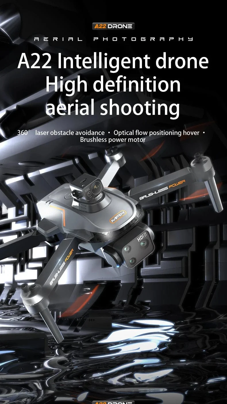 2024 Neue A22 RC-Drohne 8K Professionelle Doppelkamera-Luftaufnahme 360° Quadcopter RC Hindernisvermeidung Optischer Fluss Luftaufnahme 4K-Drohne