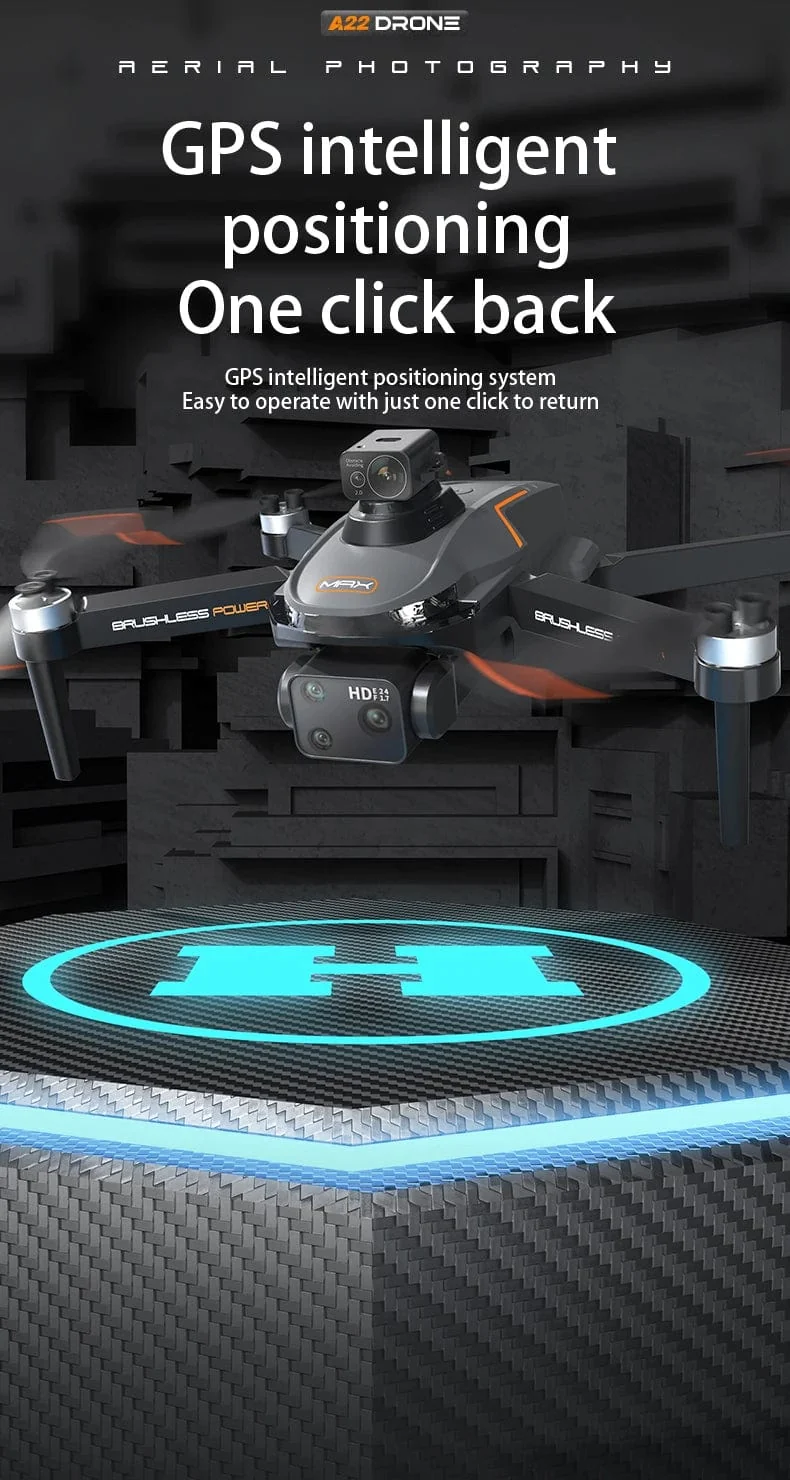 2024 Neue A22 RC-Drohne 8K Professionelle Doppelkamera-Luftaufnahme 360° Quadcopter RC Hindernisvermeidung Optischer Fluss Luftaufnahme 4K-Drohne