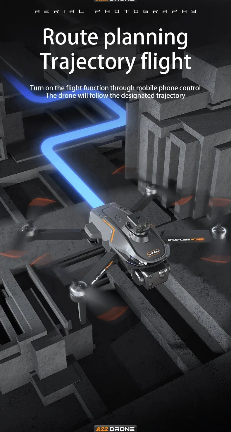 2024 Neue A22 RC-Drohne 8K Professionelle Doppelkamera-Luftaufnahme 360° Quadcopter RC Hindernisvermeidung Optischer Fluss Luftaufnahme 4K-Drohne