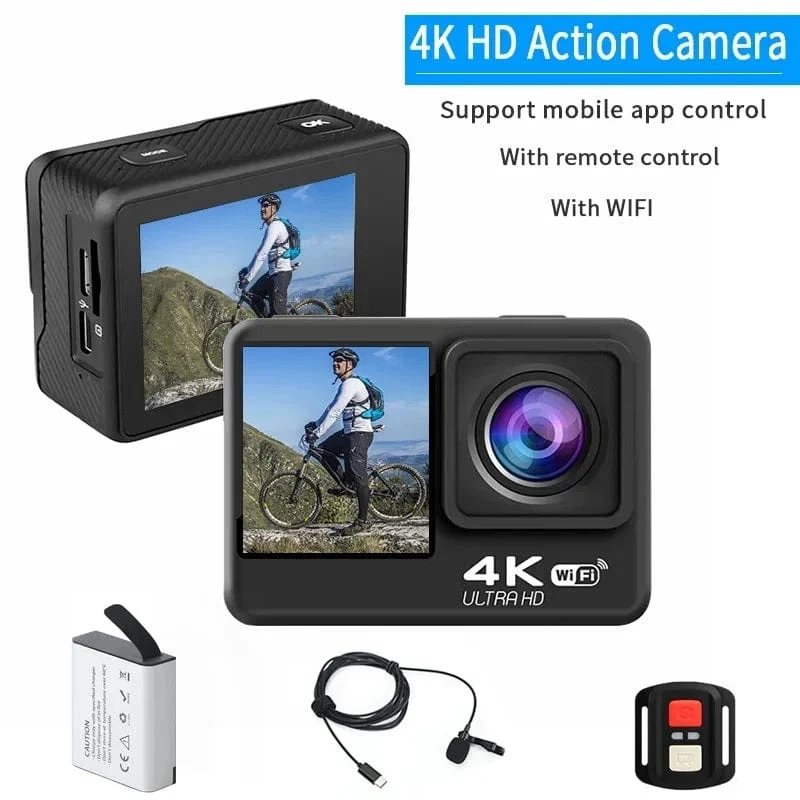 Ultra HD 4K Original Action Kamera 30FPS WiFi 170D Tauchen Unterwasser Wasserdicht Helm Vedio Fernbedienung Mini Sport Cam DV