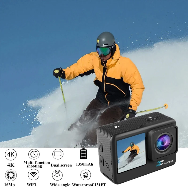 Ultra HD 4K Original Action Kamera 30FPS WiFi 170D Tauchen Unterwasser Wasserdicht Helm Vedio Fernbedienung Mini Sport Cam DV