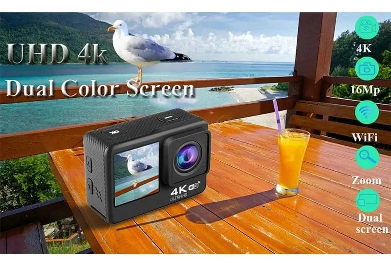 Ultra HD 4K Original Action Kamera 30FPS WiFi 170D Tauchen Unterwasser Wasserdicht Helm Vedio Fernbedienung Mini Sport Cam DV