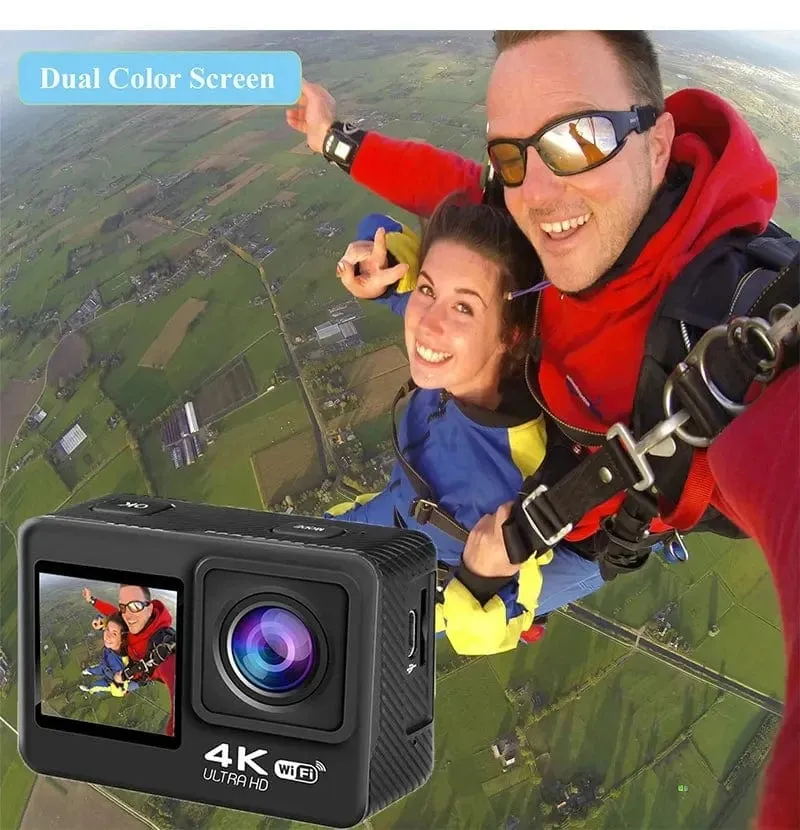 Ultra HD 4K Original Action Kamera 30FPS WiFi 170D Tauchen Unterwasser Wasserdicht Helm Vedio Fernbedienung Mini Sport Cam DV