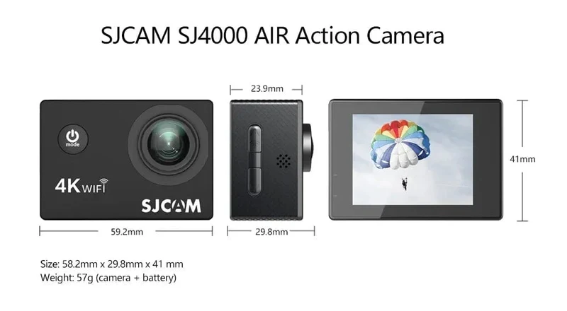 SJCAM Action Kamera SJ4000 AIR 4K 30PFS 1080P 4x Zoom WIFI Sport Video Action Kameras Motorrad Fahrradhelm Wasserdichte cam