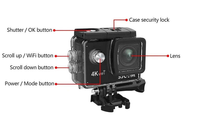 SJCAM Action Kamera SJ4000 AIR 4K 30PFS 1080P 4x Zoom WIFI Sport Video Action Kameras Motorrad Fahrradhelm Wasserdichte cam