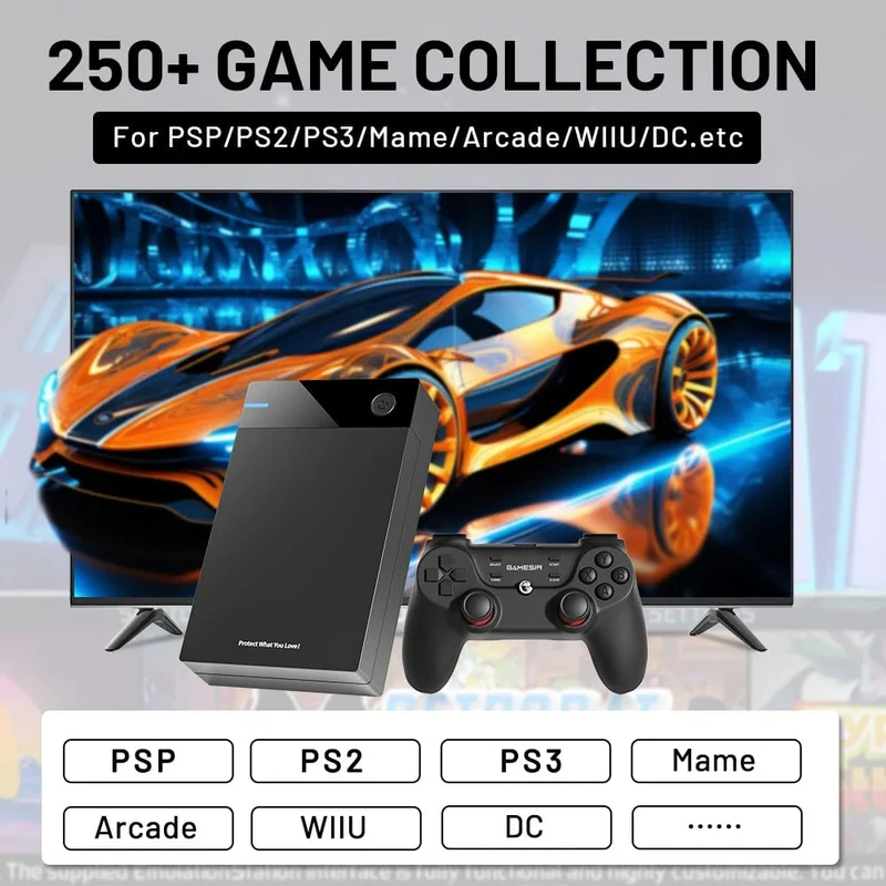 12T Gaming-Festplatte mit Hyperspin Launchbox Retrobat Playnite Super Console mit über 86000 Retro-Videospielen für PS3/PS2/PSP/WII/WIIU/DC