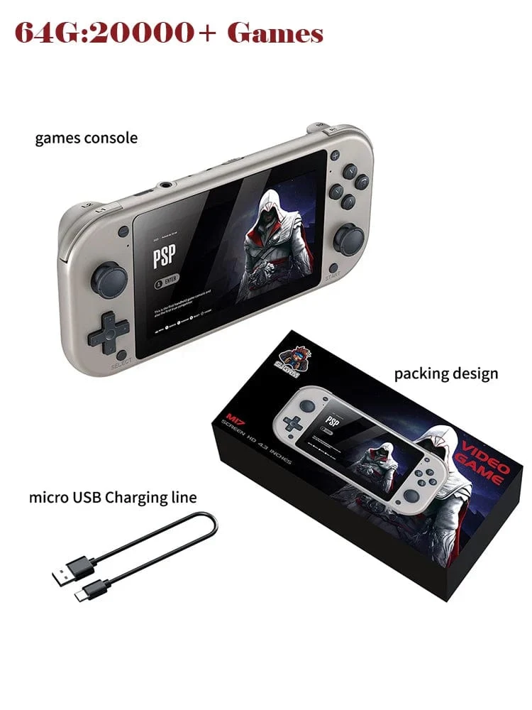 M17 Handheld-Videospielkonsole 64G 128G Open Source Linux-System 4.3-Zoll-Bildschirm Tragbarer Taschenvideoplayer Retro-Gaming-Conso