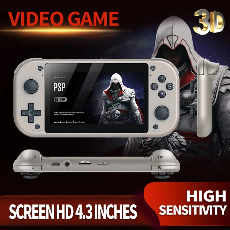 M17 Handheld-Videospielkonsole 64G 128G Open Source Linux-System 4.3-Zoll-Bildschirm Tragbarer Taschenvideoplayer Retro-Gaming-Conso