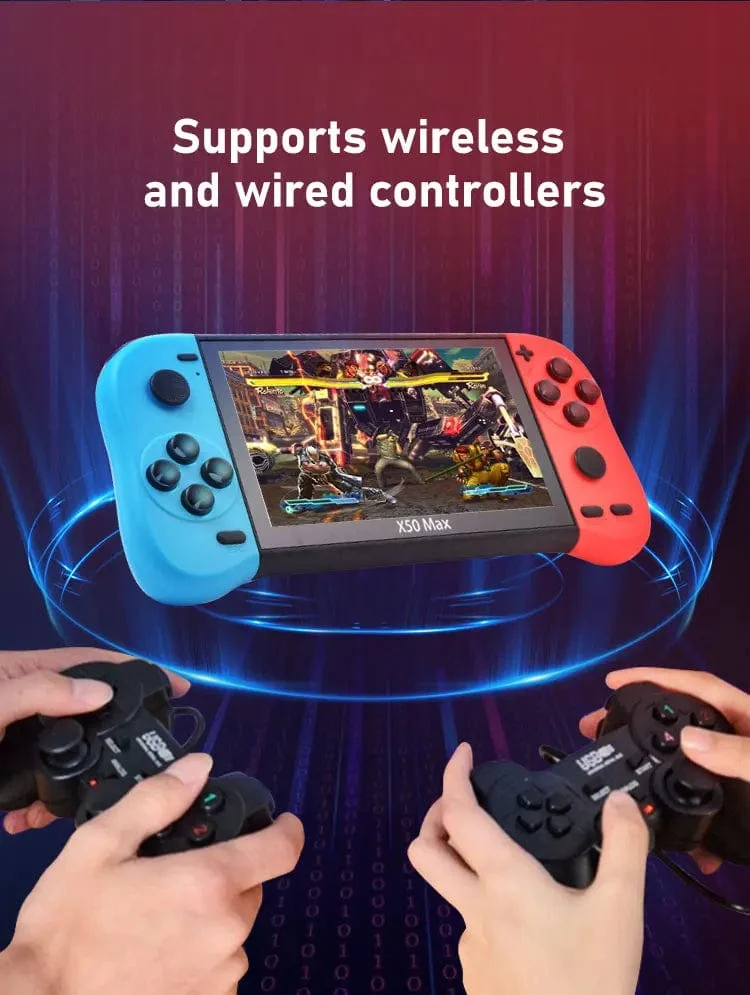 VILCORN X50 MAX Handheld-Spielkonsole für PS1, Retro-Spiele, Kinder-Videospiel-Player für GBA/SNES, tragbare Audio-Spielekonsole