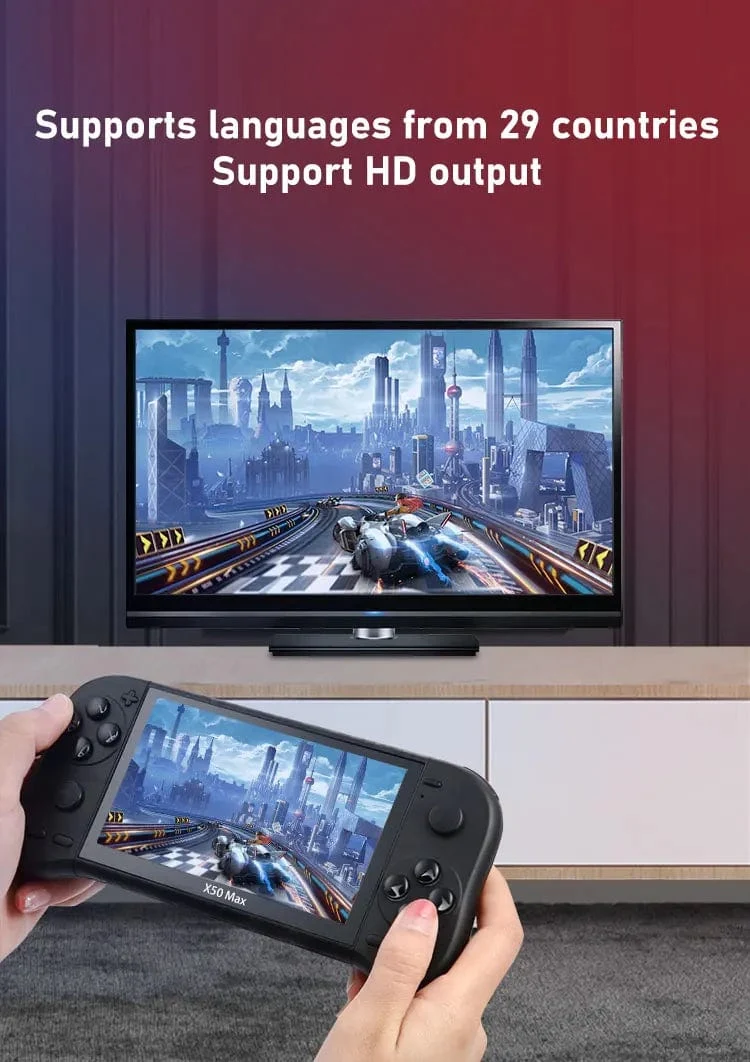 VILCORN X50 MAX Handheld-Spielkonsole für PS1, Retro-Spiele, Kinder-Videospiel-Player für GBA/SNES, tragbare Audio-Spielekonsole