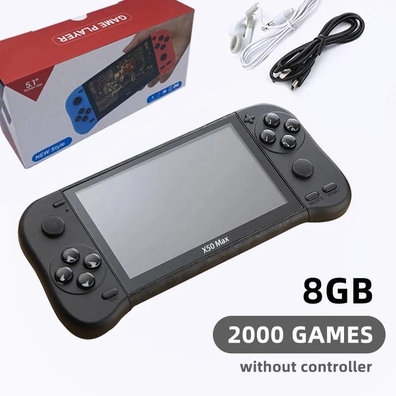 VILCORN X50 MAX Handheld-Spielkonsole für PS1, Retro-Spiele, Kinder-Videospiel-Player für GBA/SNES, tragbare Audio-Spielekonsole