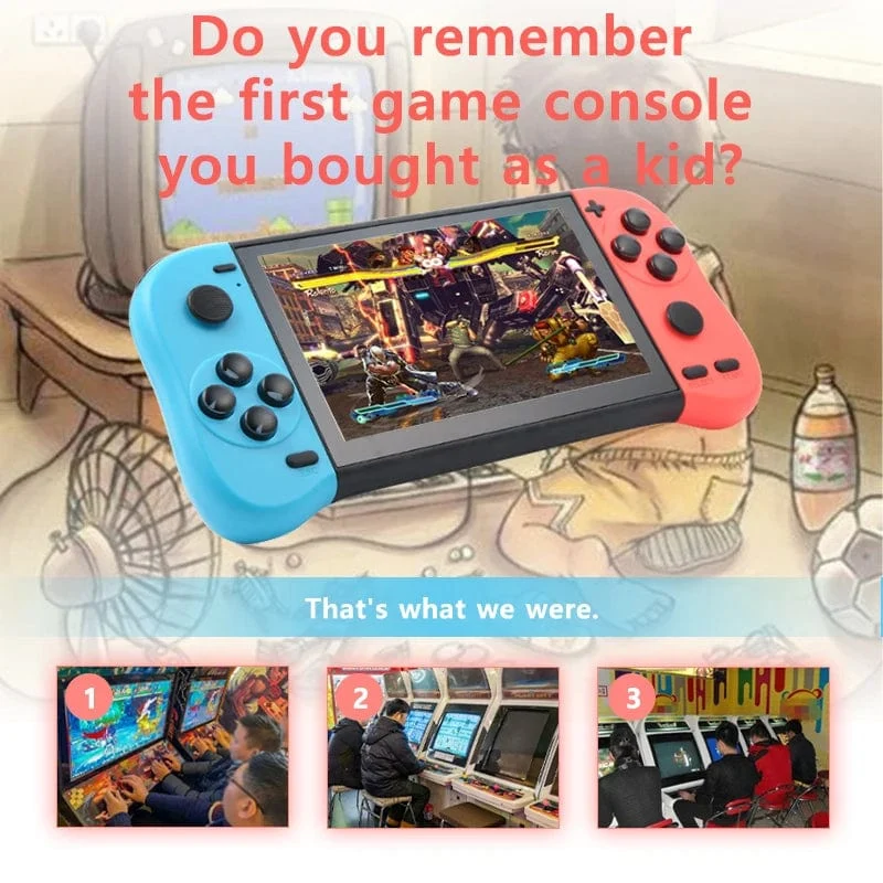 VILCORN X50 MAX Handheld-Spielkonsole für PS1, Retro-Spiele, Kinder-Videospiel-Player für GBA/SNES, tragbare Audio-Spielekonsole