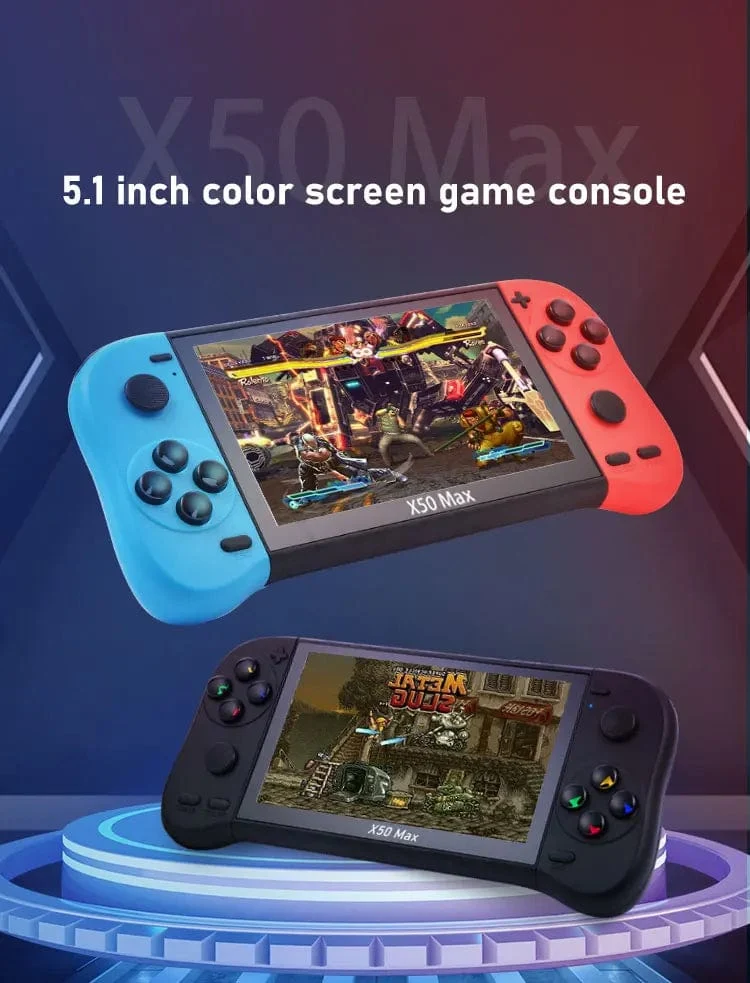 VILCORN X50 MAX Handheld-Spielkonsole für PS1, Retro-Spiele, Kinder-Videospiel-Player für GBA/SNES, tragbare Audio-Spielekonsole