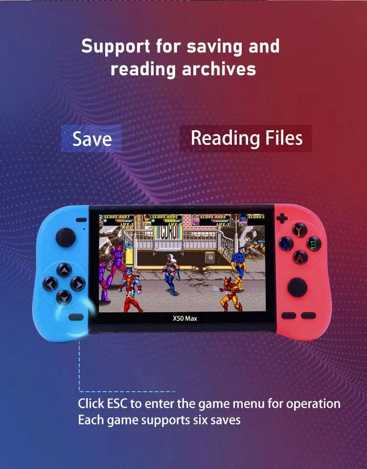 VILCORN X50 MAX Handheld-Spielkonsole für PS1, Retro-Spiele, Kinder-Videospiel-Player für GBA/SNES, tragbare Audio-Spielekonsole