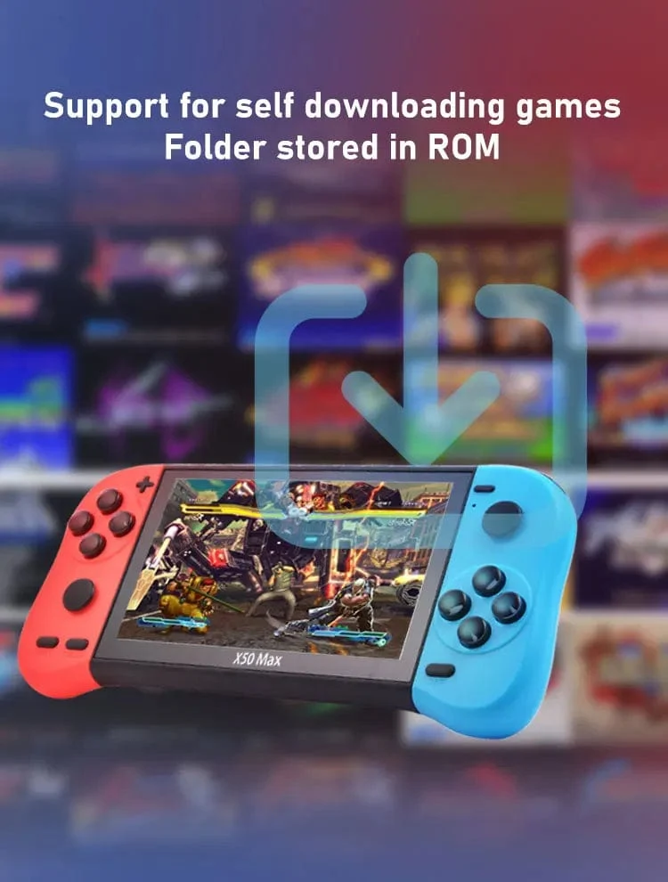 VILCORN X50 MAX Handheld-Spielkonsole für PS1, Retro-Spiele, Kinder-Videospiel-Player für GBA/SNES, tragbare Audio-Spielekonsole