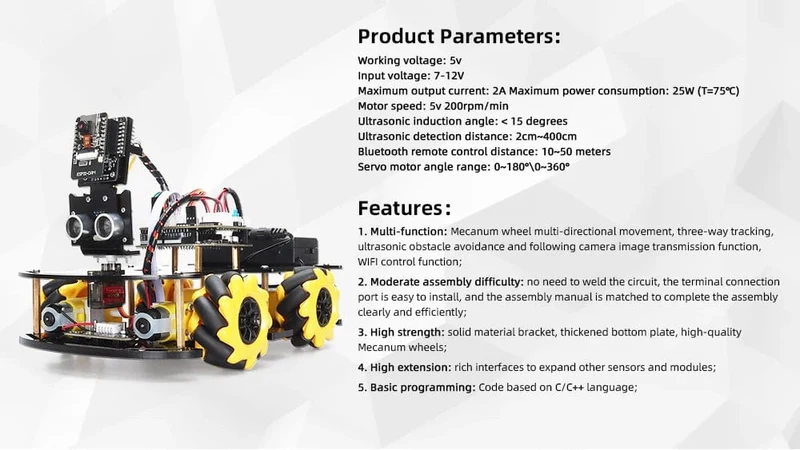 Robotik-Starterkit für Arduino-Programmierung mit ESP32-Cam und Codes, Lernen und Entwickeln von Fähigkeiten, Smart Automation, Komplettkit
