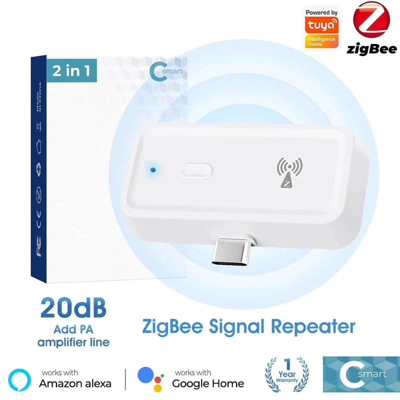 Tuya ZigBee Signal Repeater Typ C Verstärker Extender Smart Home Automation Geräte Funktioniert mit ZigBee Gateway Hub Smart Life APP
