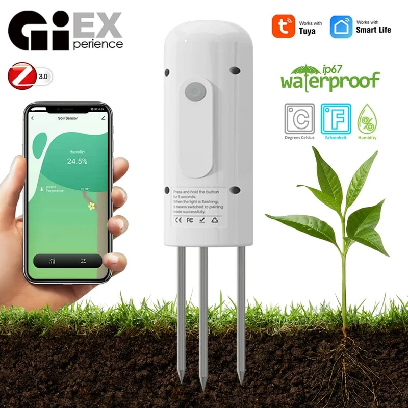 ZIGBEE Anlage Monitor Outdoor Boden Temperatur Meter Feuchtigkeit Feuchtigkeit Tester Sensor Garten Automatisierung Bewässerung TUYA Detektor