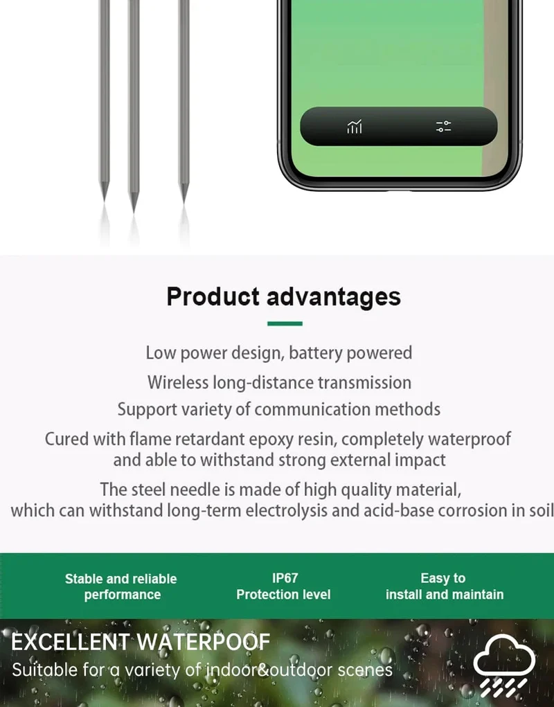 ZIGBEE Anlage Monitor Outdoor Boden Temperatur Meter Feuchtigkeit Feuchtigkeit Tester Sensor Garten Automatisierung Bewässerung TUYA Detektor