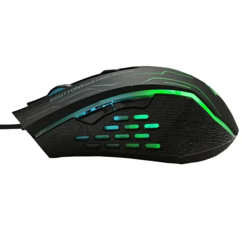 FORKA Silent Click USB-Kabel-Gaming-Maus 6 Tasten 3200 DPI Stumm Optische Computermaus Gamer-Mäuse für PC Laptop Notebook Spiel