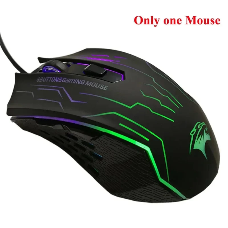 FORKA Silent Click USB-Kabel-Gaming-Maus 6 Tasten 3200 DPI Stumm Optische Computermaus Gamer-Mäuse für PC Laptop Notebook Spiel