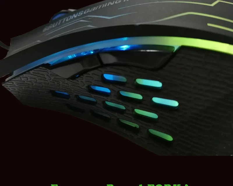 FORKA Silent Click USB-Kabel-Gaming-Maus 6 Tasten 3200 DPI Stumm Optische Computermaus Gamer-Mäuse für PC Laptop Notebook Spiel