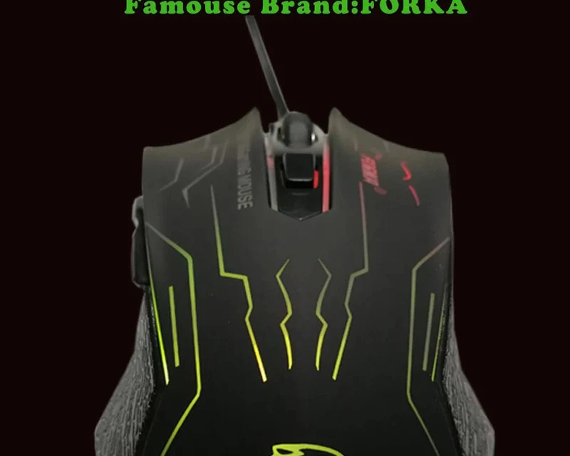 FORKA Silent Click USB-Kabel-Gaming-Maus 6 Tasten 3200 DPI Stumm Optische Computermaus Gamer-Mäuse für PC Laptop Notebook Spiel