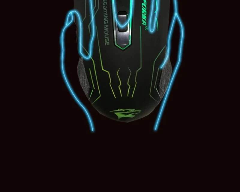 FORKA Silent Click USB-Kabel-Gaming-Maus 6 Tasten 3200 DPI Stumm Optische Computermaus Gamer-Mäuse für PC Laptop Notebook Spiel