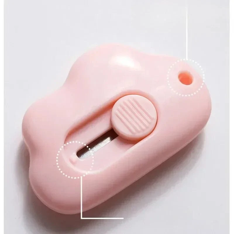 Niedliches Kaninchen in Wolkenfarbe, tragbares Mini-Universalmesser, Papierschneider, Papierschneidemesser, Rasierklinge, Büro- und Schreibwaren, Schneidezubehör