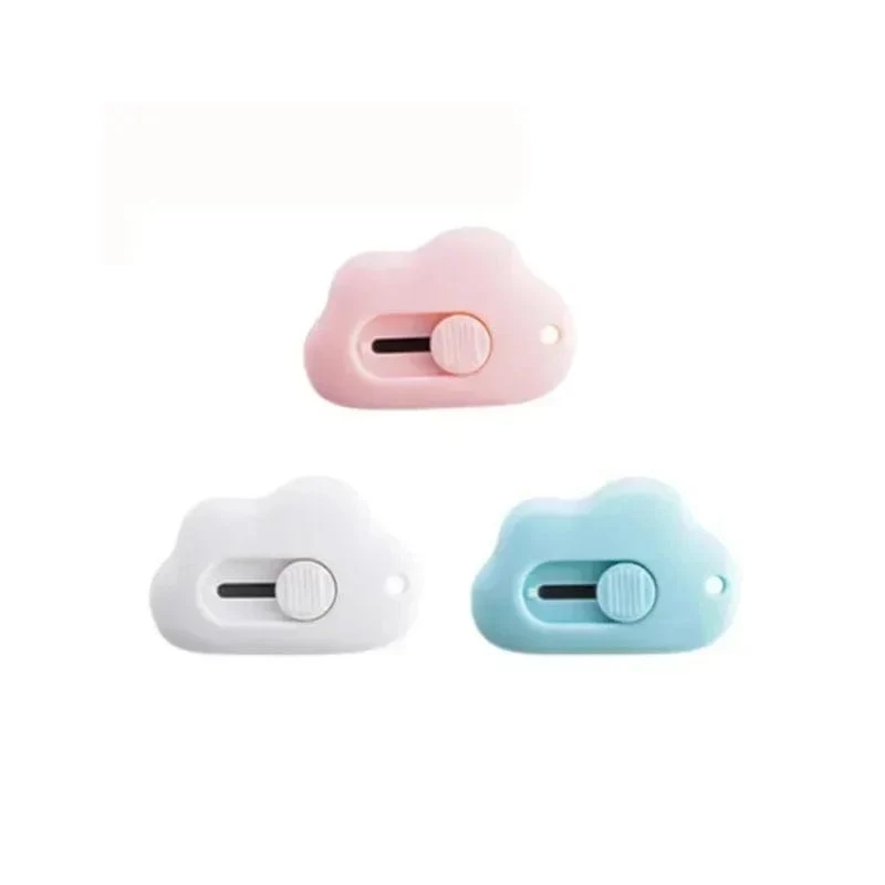 Niedliches Kaninchen in Wolkenfarbe, tragbares Mini-Universalmesser, Papierschneider, Papierschneidemesser, Rasierklinge, Büro- und Schreibwaren, Schneidezubehör