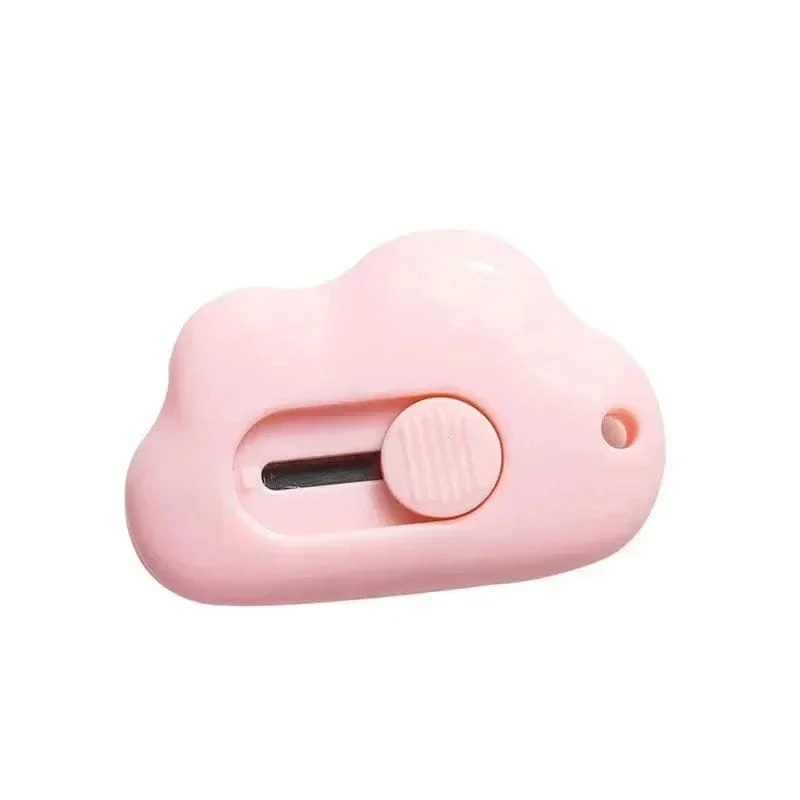 Niedliches Kaninchen in Wolkenfarbe, tragbares Mini-Universalmesser, Papierschneider, Papierschneidemesser, Rasierklinge, Büro- und Schreibwaren, Schneidezubehör