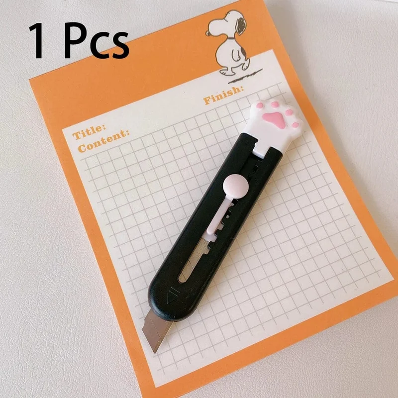 Kawaii Mini-Taschenmesser mit Katzenpfoten-Kunst, Allzweckmesser, Express-Boxmesser, Papierschneider, Basteln, Verpacken, nachfüllbare Klinge, Briefpapier, großer Ausverkauf