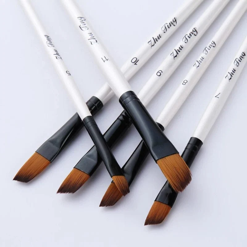 12 Teile/satz Nylon Haar Holzgriff Aquarell Pinsel Stift Set Lernen DIY Öl Acryl Malerei Kunst Pinsel Liefert