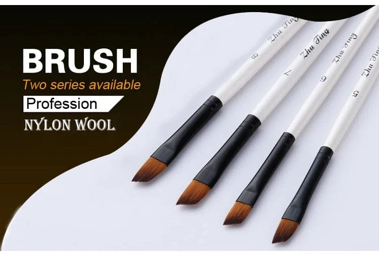 12 Teile/satz Nylon Haar Holzgriff Aquarell Pinsel Stift Set Lernen DIY Öl Acryl Malerei Kunst Pinsel Liefert