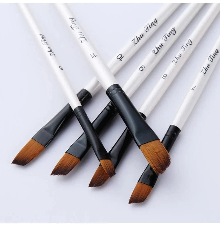 12 Teile/satz Nylon Haar Holzgriff Aquarell Pinsel Stift Set Lernen DIY Öl Acryl Malerei Kunst Pinsel Liefert