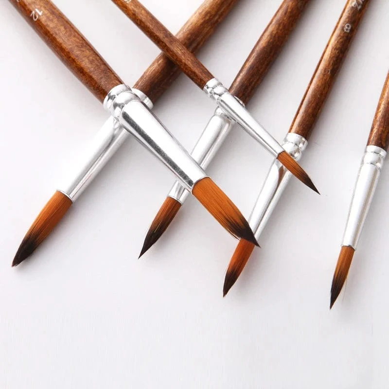 12 Teile/satz Nylon Haar Holzgriff Aquarell Pinsel Stift Set Lernen DIY Öl Acryl Malerei Kunst Pinsel Liefert