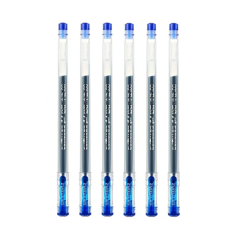 6 Teile/Satz 0.38 mm Gelschreiber mit großer Tintenkapazität und Diamantspitze, schwarze/blaue/rote Mine, für Prüfungen, Unterschriften, Schreiben, Schul- und Bürobedarf